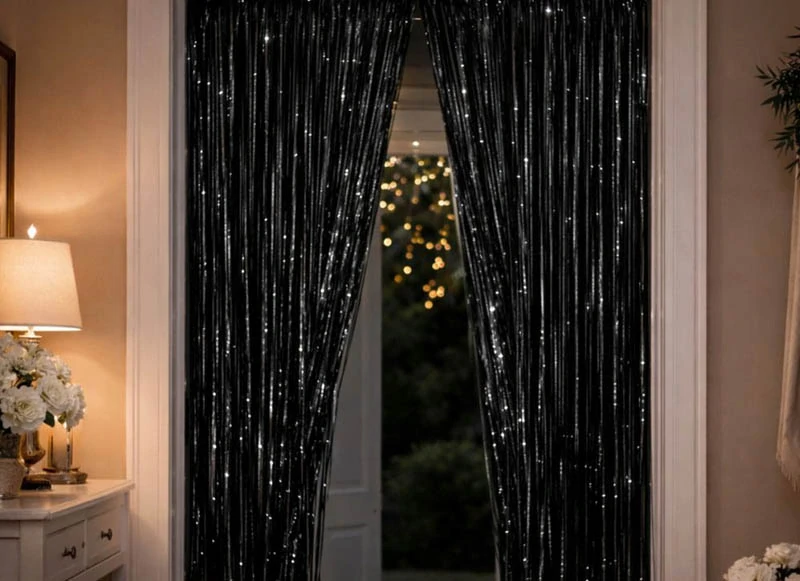 Dekoračný párty záves 100 x 180 cm čierny