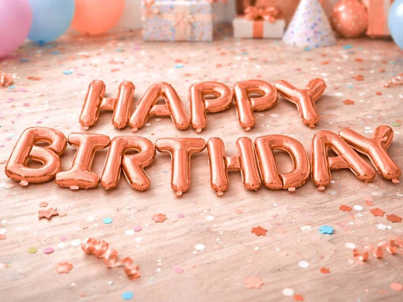 Ružová balónová girlanda HAPPY BIRTHDAY