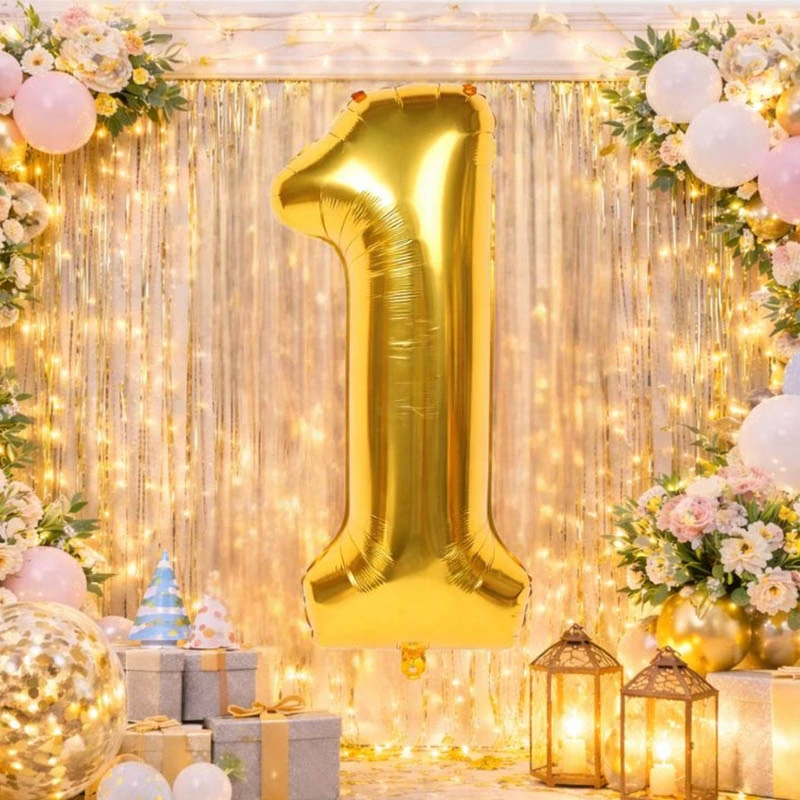Fóliový balón číslo 1 zlatý 66 cm
