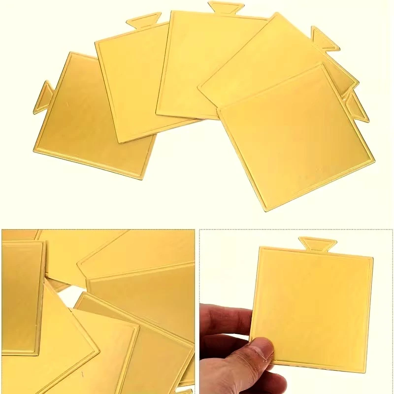 Štvorcový jednodielny podstavec 9 × 9 cm, zlatý 100 ks