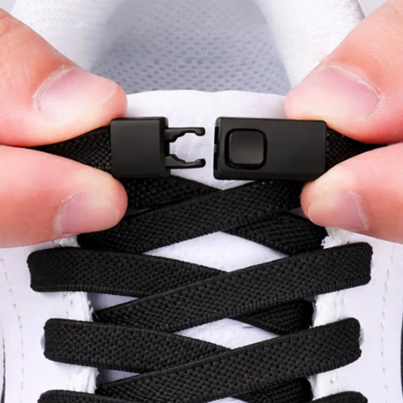 Elastické šnúrky bez viazania s magnetickým zapínaním čierne