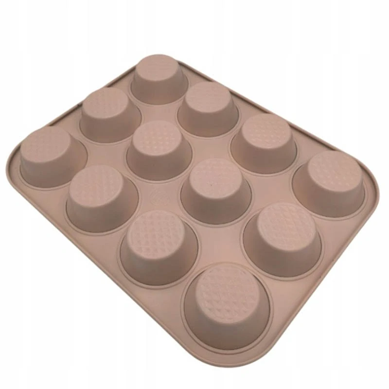 Plechová forma na muffiny 12 otvorov ružová