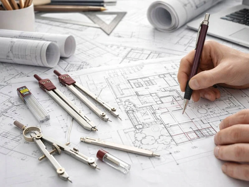 Súprava na geometriu s kružidlom 9 dielna