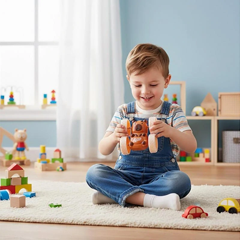 Obojstranné detské autíčko s kapybarou