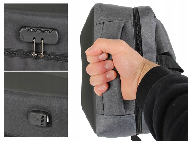 Batoh na notebook s ochranou proti krádeži 15 L sivý