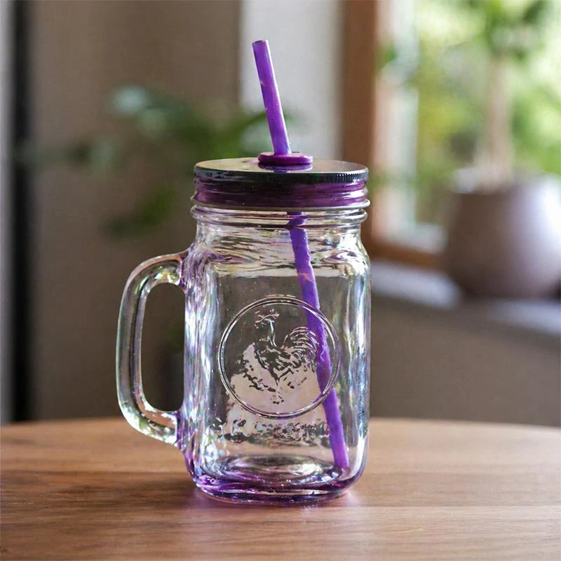 LED pohár so slamkou 450 ml