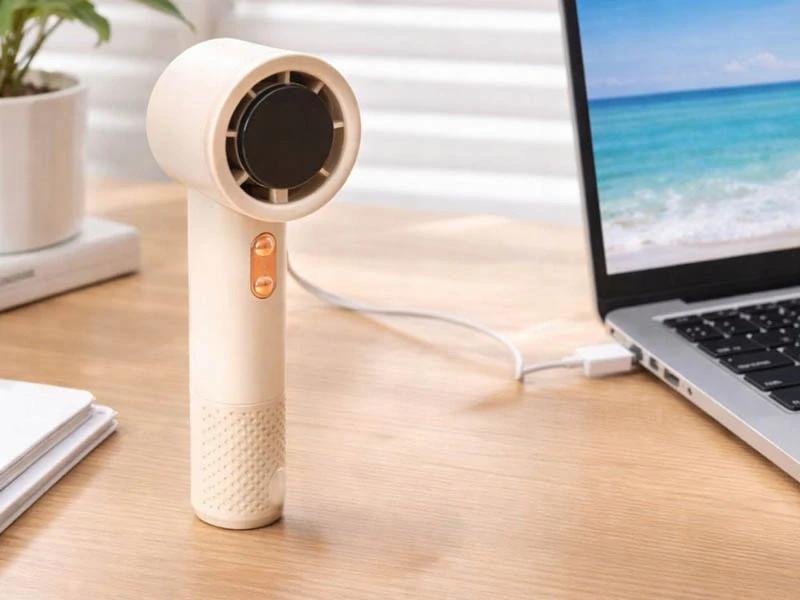 Ručný mini ventilátor USB biely