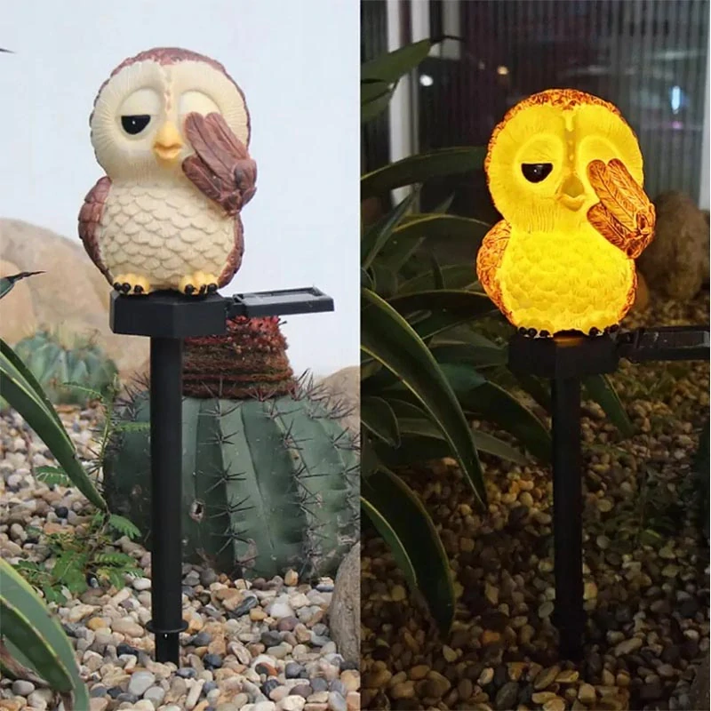 LED solárna lampa sova do záhrady 41 cm