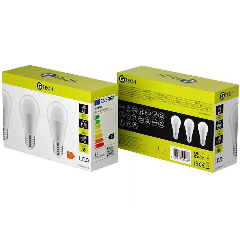 LED žiarovka G-Tech A60 E27 10 W – balenie 3 ks