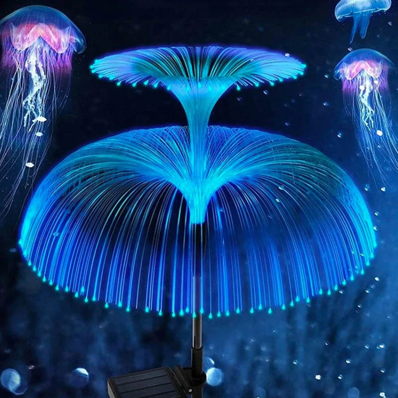 Solárne záhradné lampy Medúza RGB 2 ks