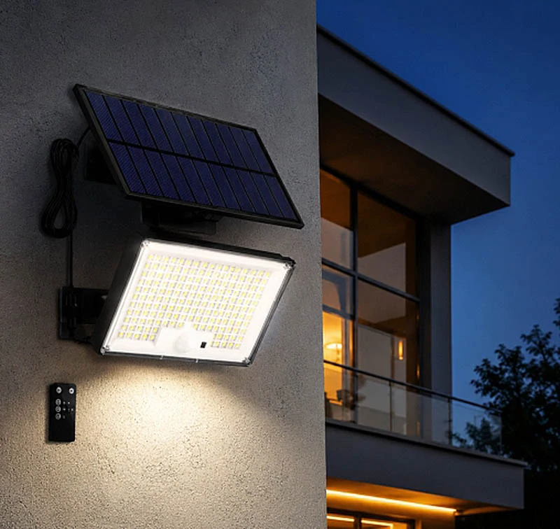 Solárna LED lampa s pohybovým senzorom a diaľkovým ovládaním