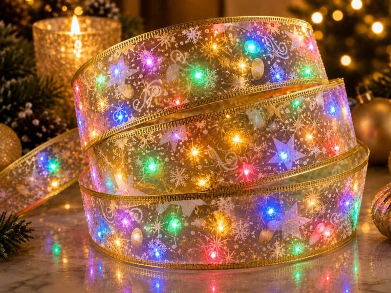 Vianočná LED stuha na stromček 4 m žltá