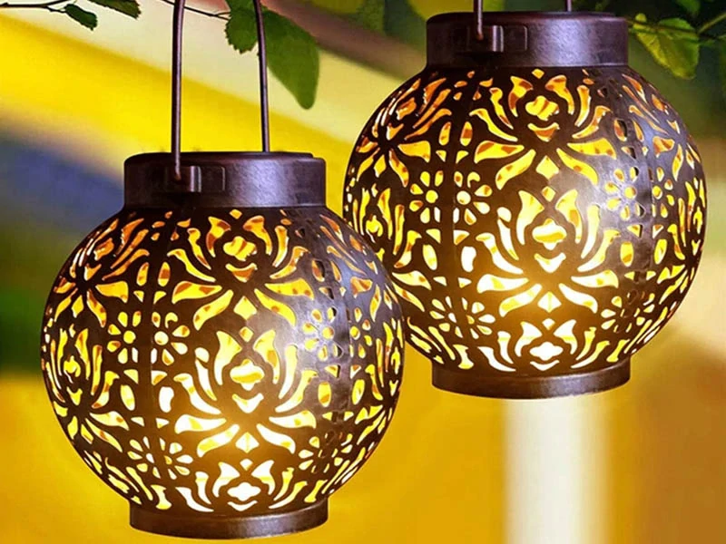 Solárny LED lampión solárny čierny