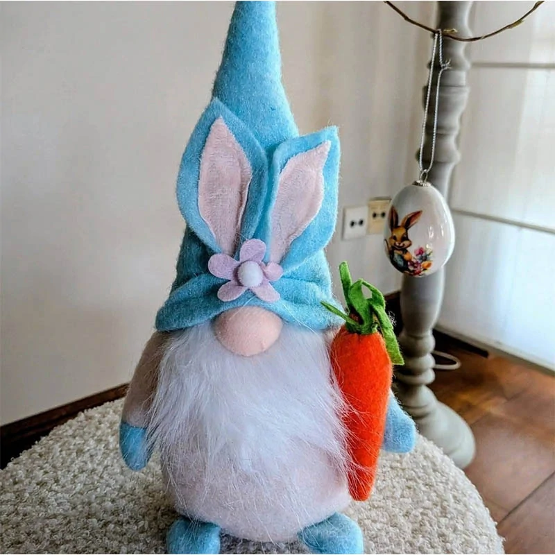 Veľkonočný škriatok s uškami a tulipánom 27 cm