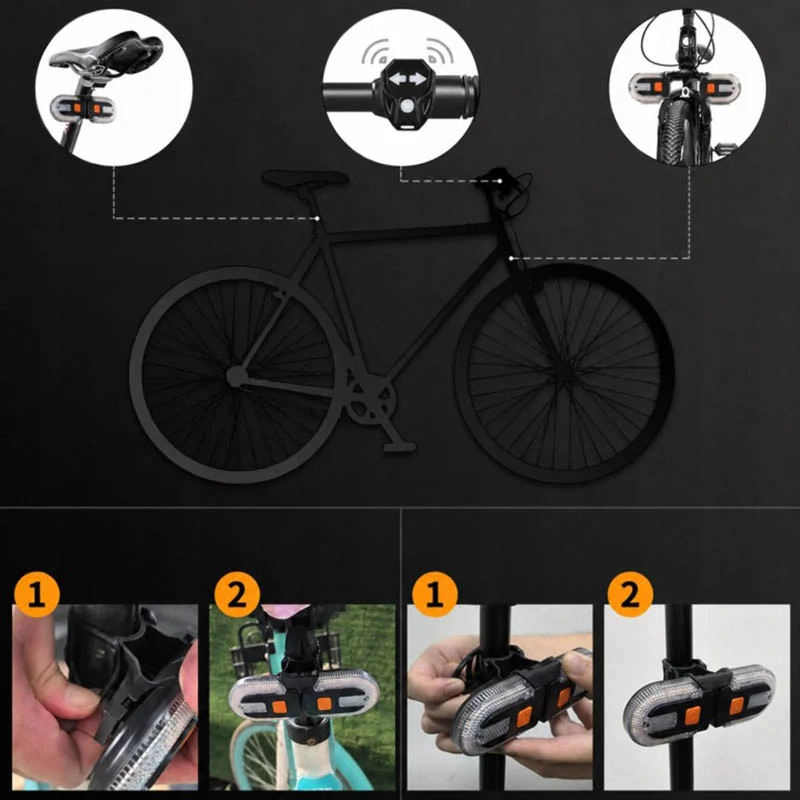 Zadné svetlo na bicykel so smerovkami a bezdrôtovým ovládaním