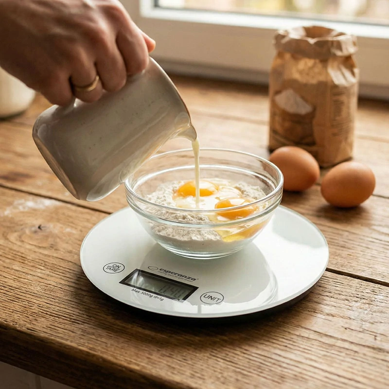 Okrúhla digitálna kuchynská váha Esperanza MANGO White do 5 kg