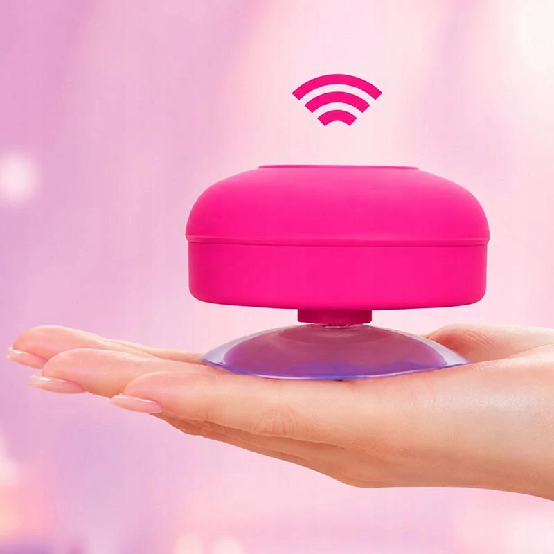 Ružový mini Bluetooth reproduktor s prísavkou IPX4