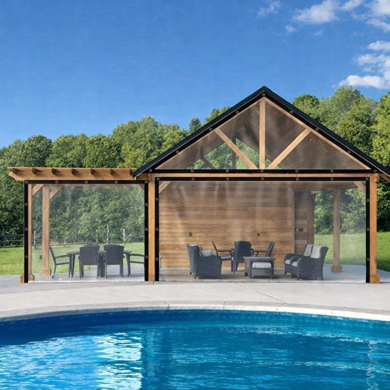 Priehľadná ochranná plachta 2 × 4 m s montážnymi okami