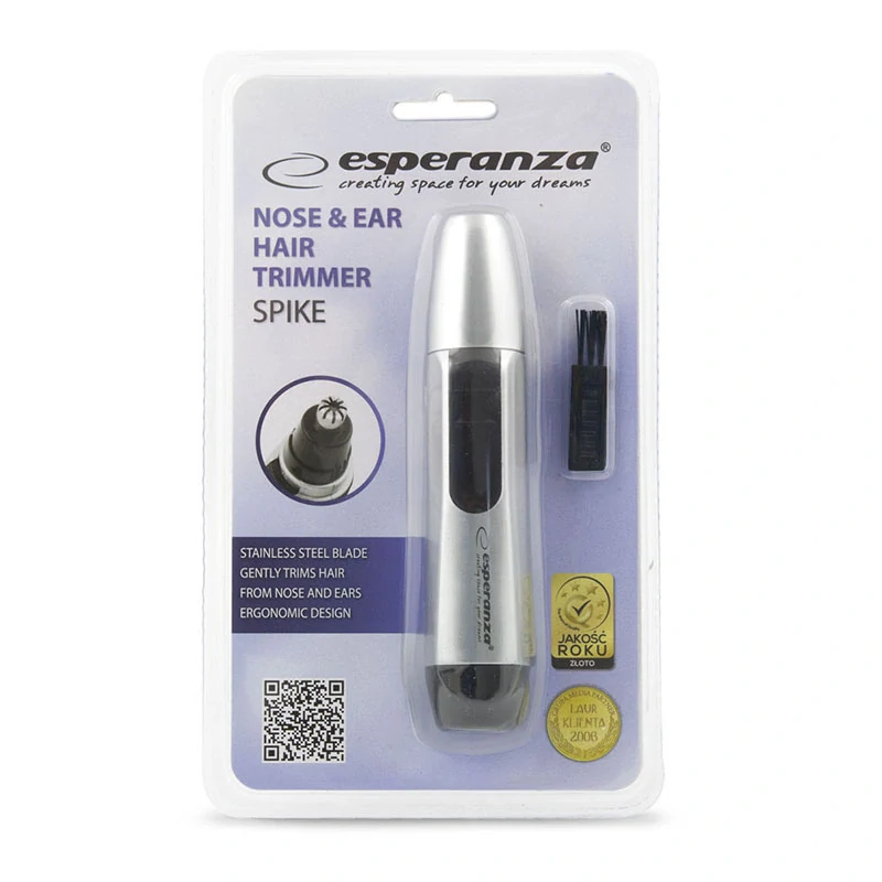Zastrihávač chĺpkov v nose a ušiach Esperanza Spike strieborný
