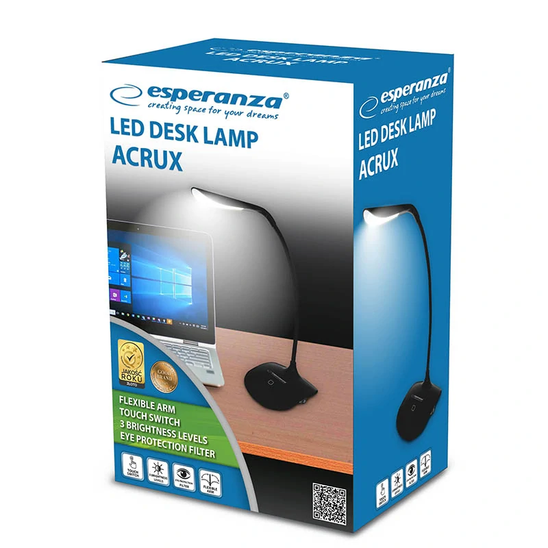 Stolná LED lampa Esperanza ACRUX čierna