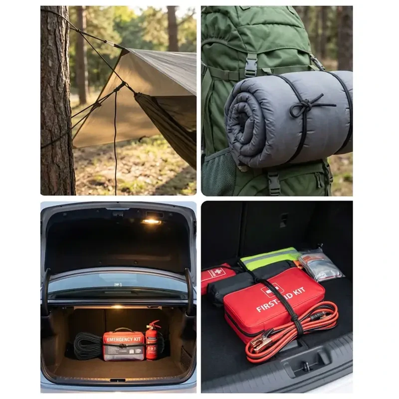 Paracord šnúra FOXTER 30 m čierna, nosnosť do 180 kg