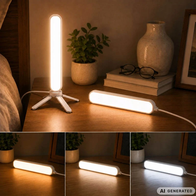 LED stolná lampa s 3 farbami svetla a 10 úrovňami jasu