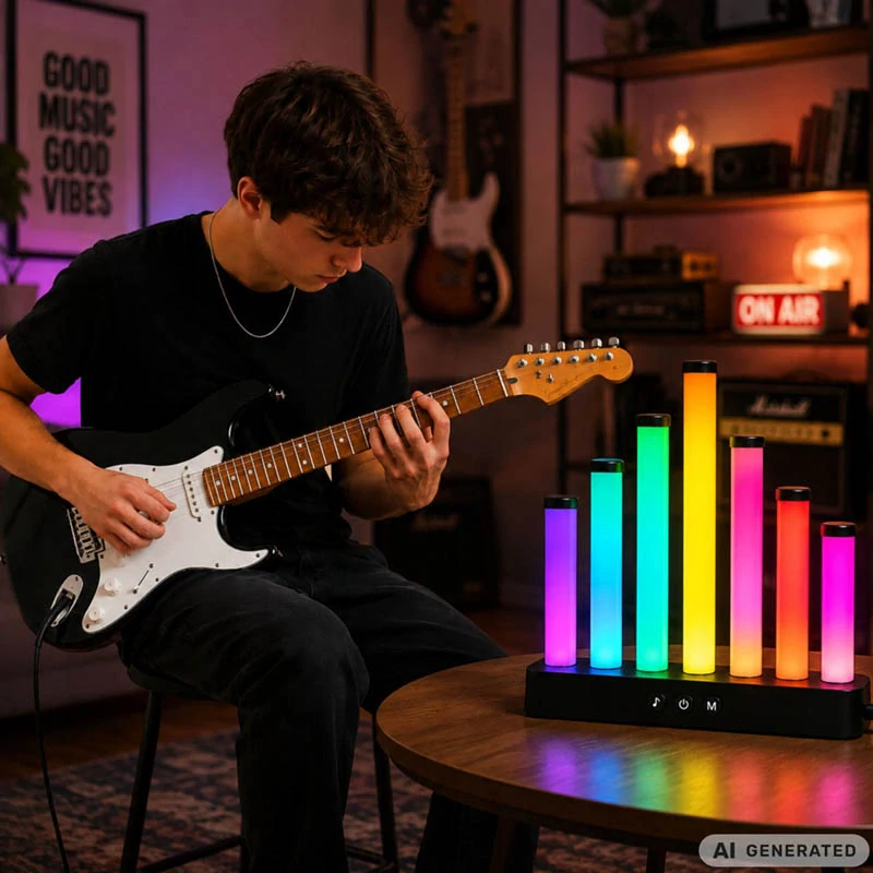 RGB LED Equalizer lampa so 7 stĺpcami, Music Sync a aplikáciou