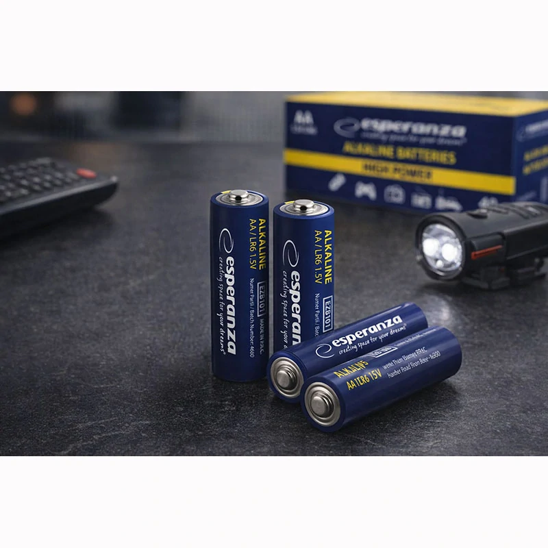 Alkalické batérie Esperanza AA 1,5 V – 4 ks