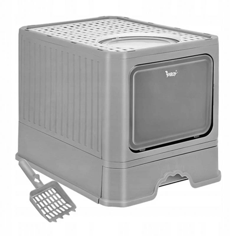 Box na podstielku pre mačky 50 × 36 × 38 cm s výsuvnou zásuvkou a lopatkou