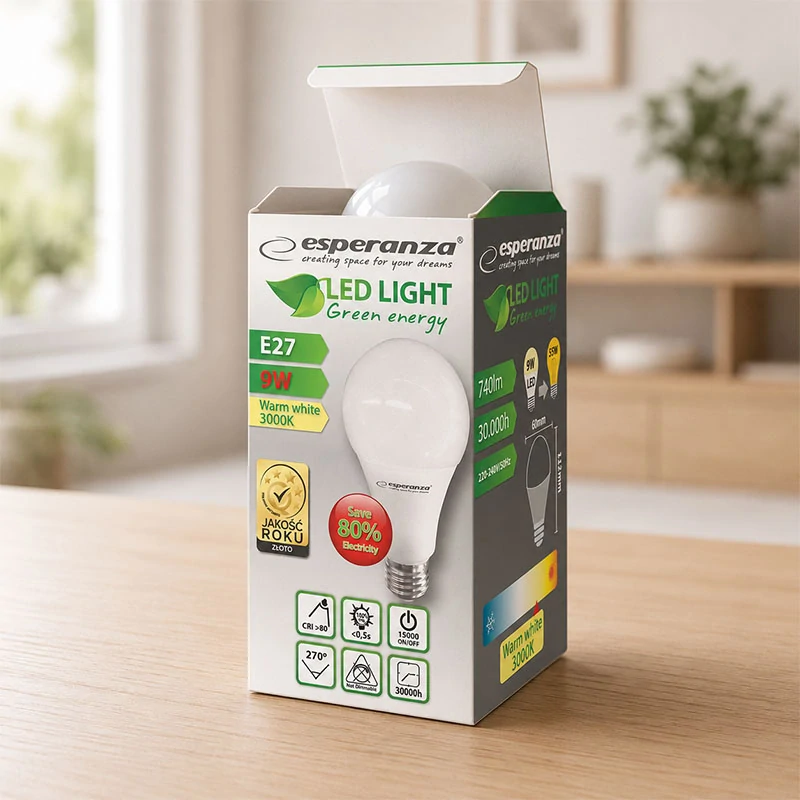 LED žiarovka Esperanza A60 E27 9 W 740 lm 3000 K