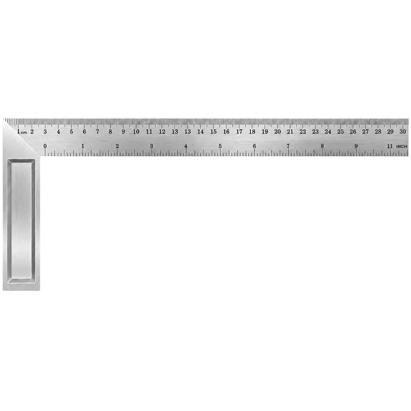Hliníkový stolársky uholník 30 cm s meracou stupnicou