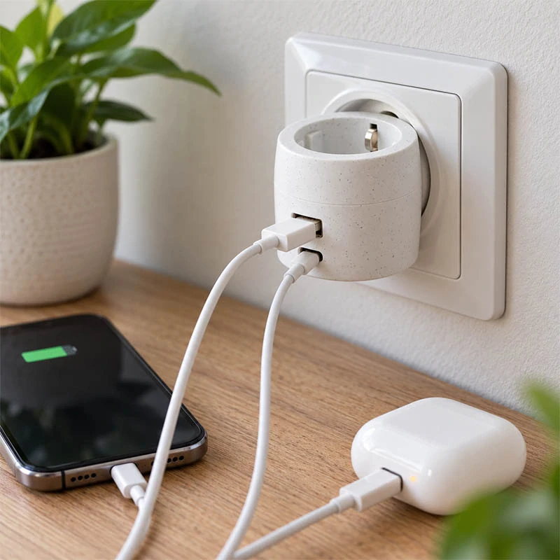 Zásuvkový adaptér Pro-Max s USB-A a USB-C, 16 A / 3680 W