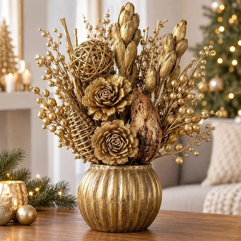 Zlatá floristická sušina Winter Deco Mix Bag Gold