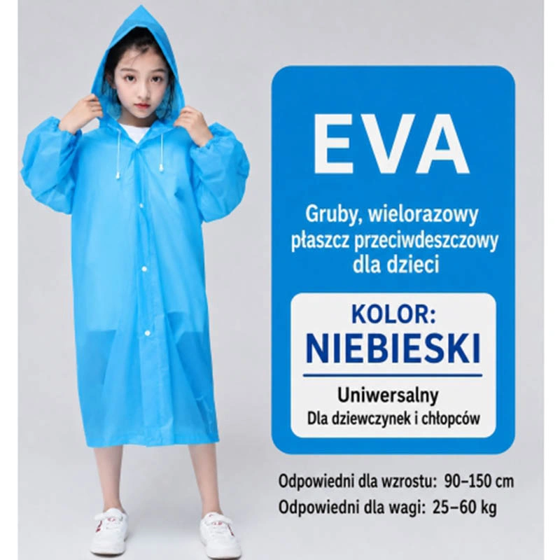 Detský pršiplášť s kapucňou EVA modrý