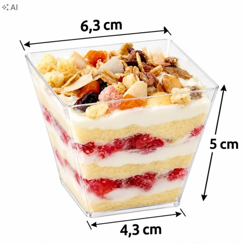Priehľadné plastové poháriky na dezerty 130 ml – 50 ks