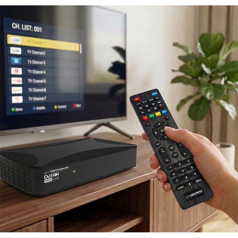 DVB-T2 prijímač Esperanza EV108R H.265/HEVC s HDMI a SCART