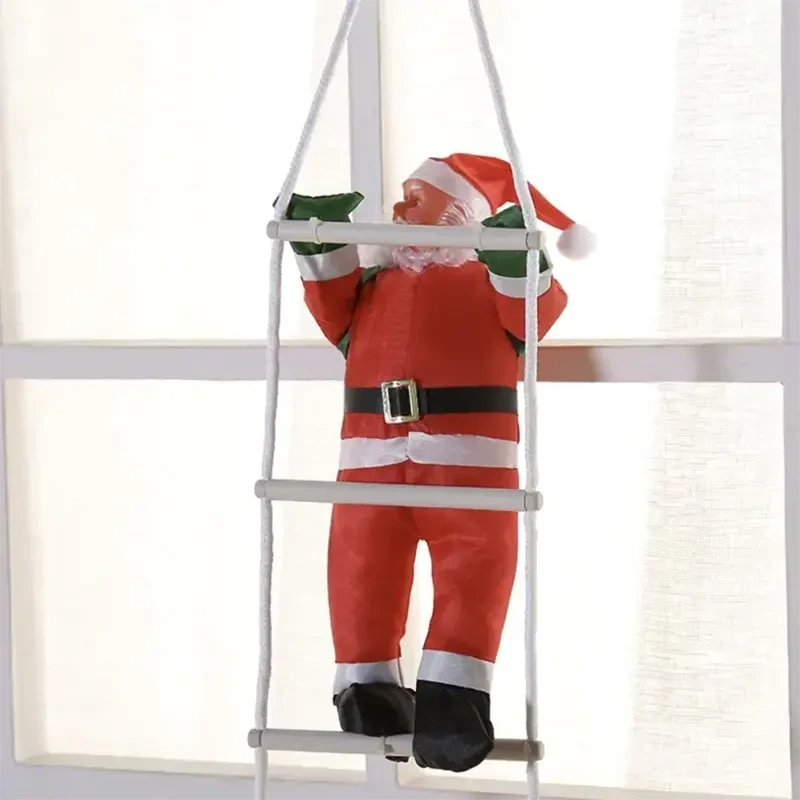 Vianočná dekorácia Santa Claus na rebríku 70 cm – 2 postavičky