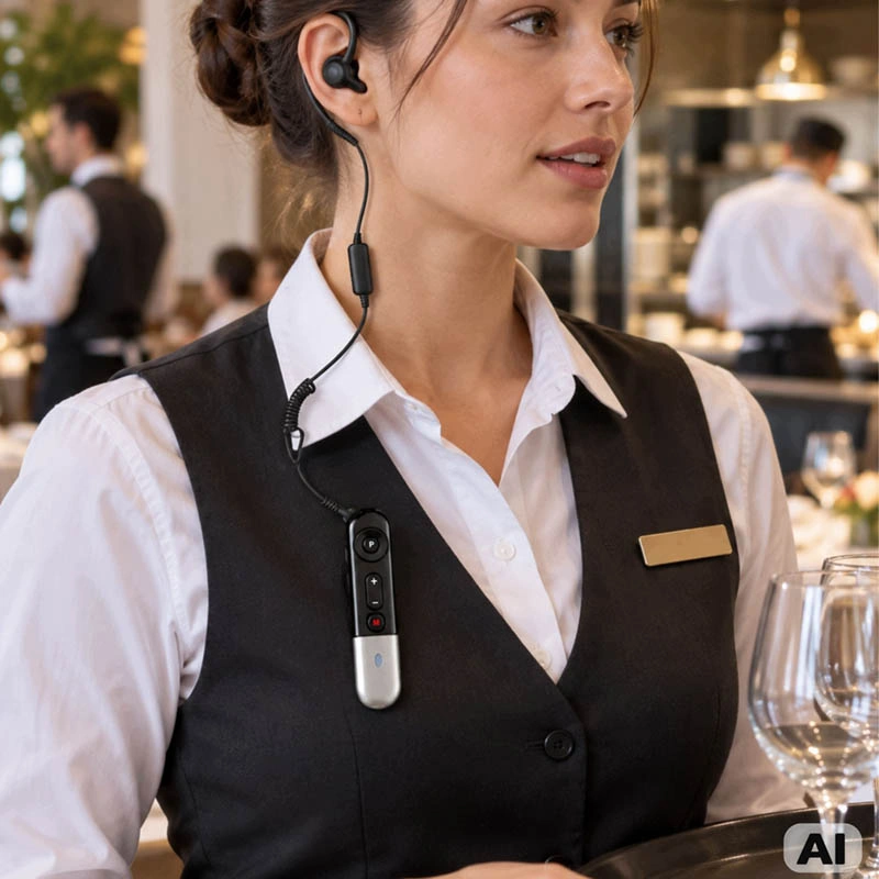 Mini rádiový interkom Walkie-Talkie so slúchadlom a mikrofónom