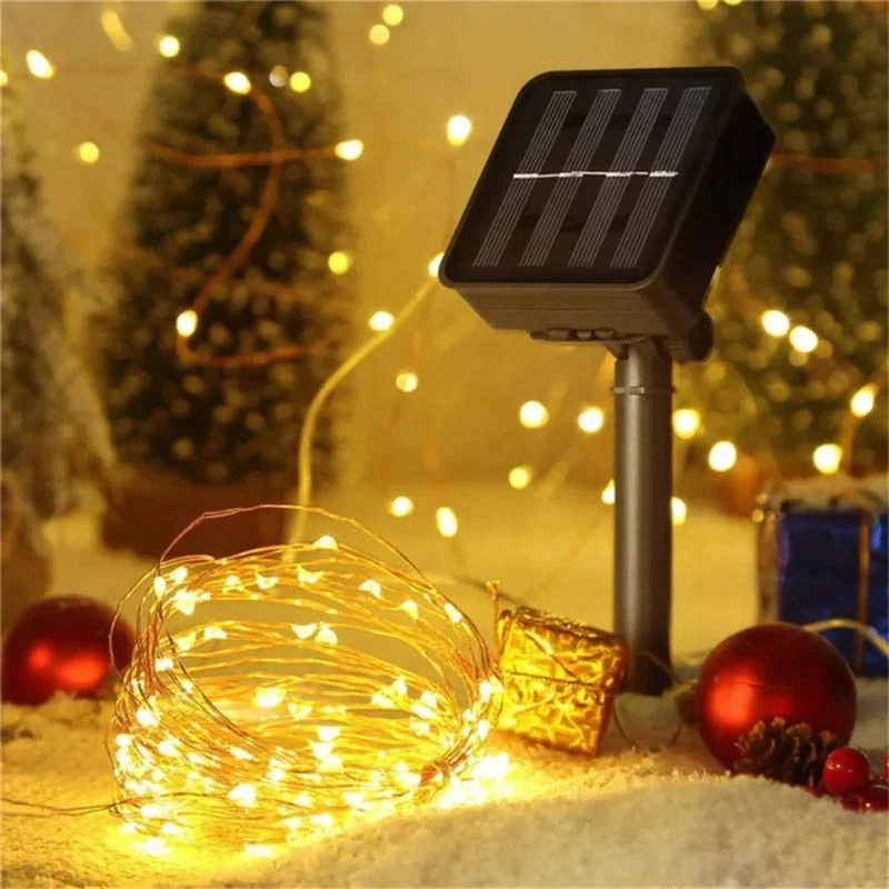 Solárna svetelná reťaz 200 LED – 20 m, teplá biela