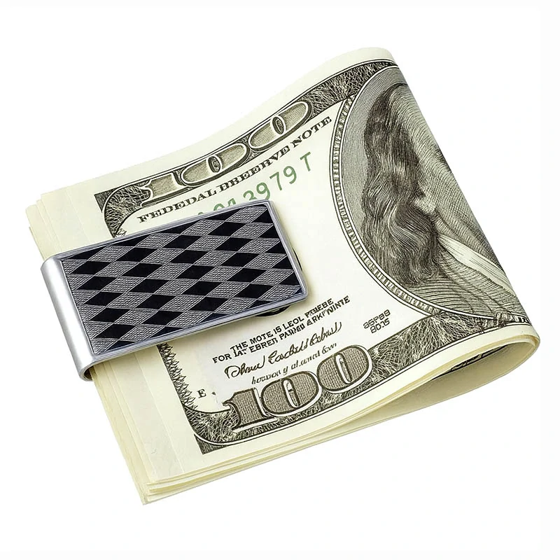 Kovová spona na bankovky Diamond Rolls strieborná