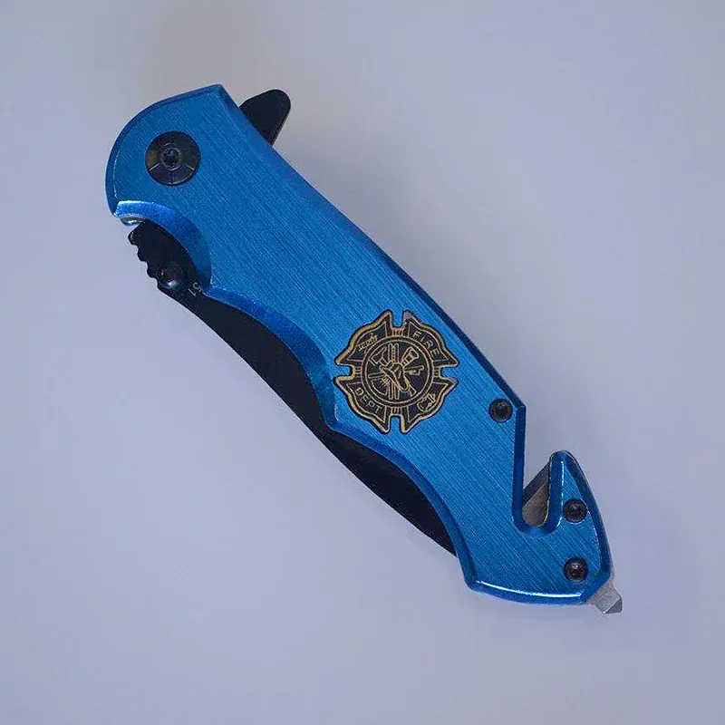 Nôž záchranársky KANDAR Fire Dept blue 21/9cm