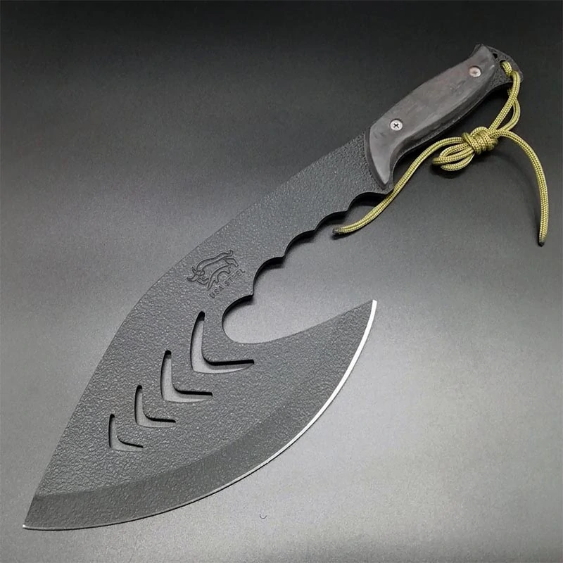 Samurajská sekerka z nerezovej ocele 440 s drevenou rukoväťou