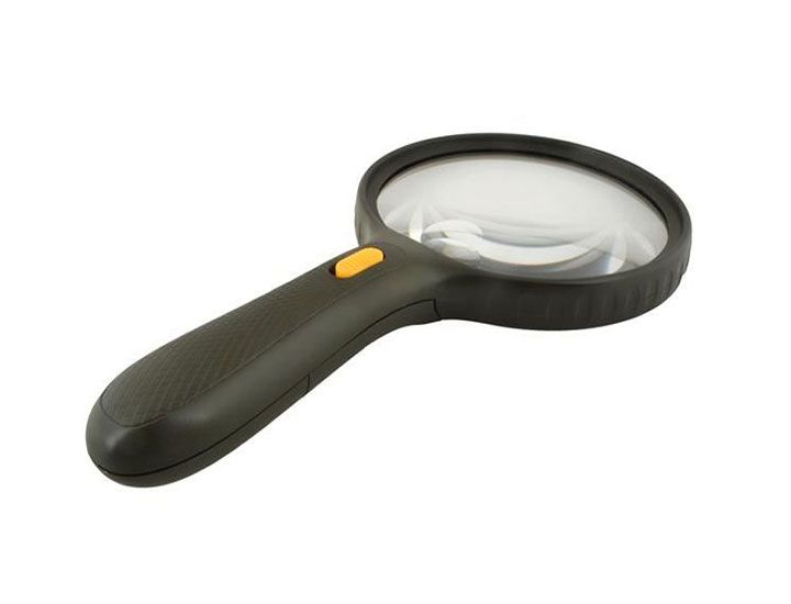 Lupa 130mm plast/kov LED