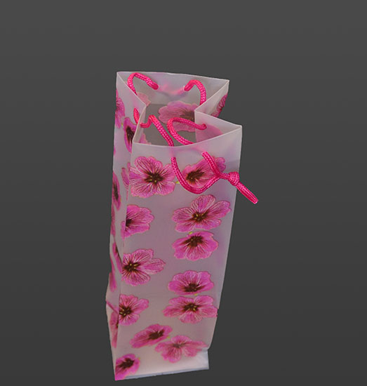 Taška darčeková na fľašu Kvety