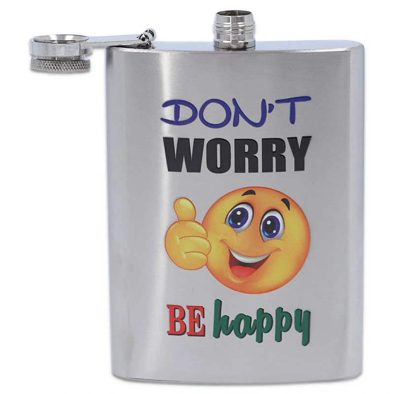 Ploskačka nerezová Don't Worry Be Happy 240ml 