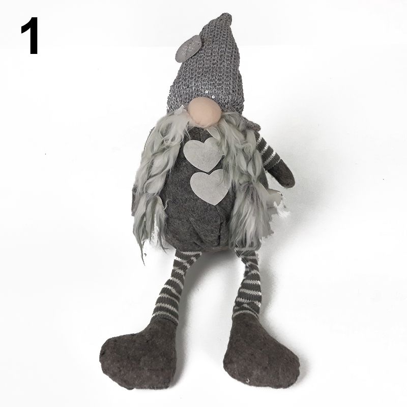 Škriatok vianočný 45cm šedobiely