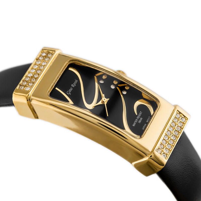 Náramkové hodinky GINO ROSSI - 7459A black/gold