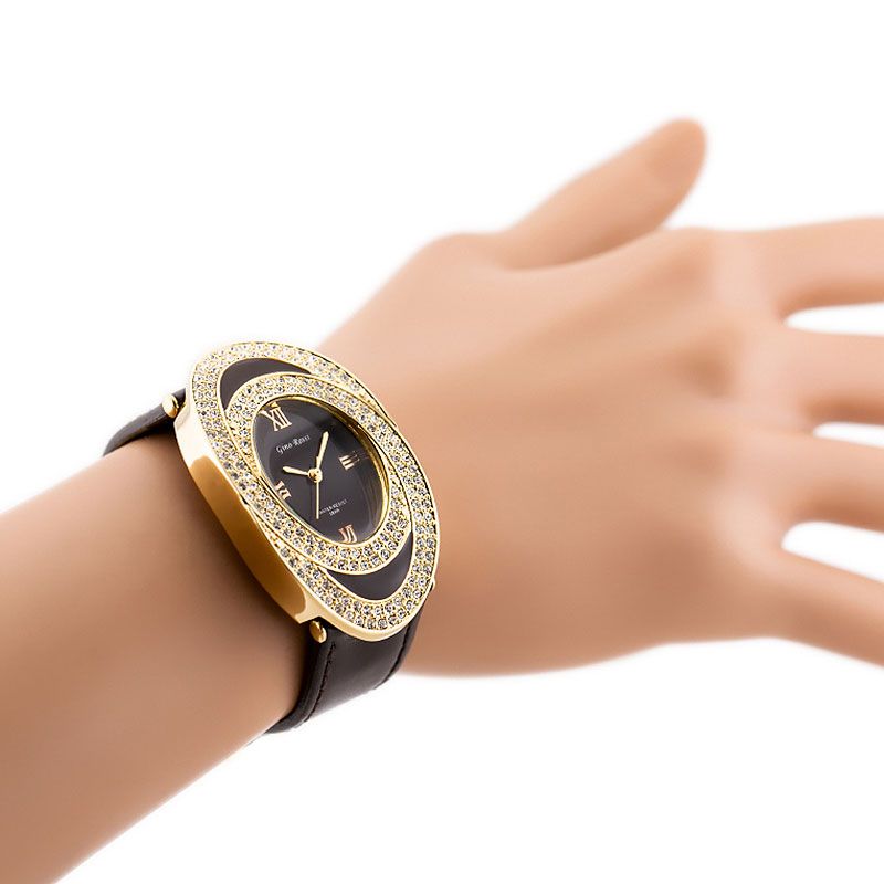 Náramkové hodinky GINO ROSSI - 6457A brown/gold