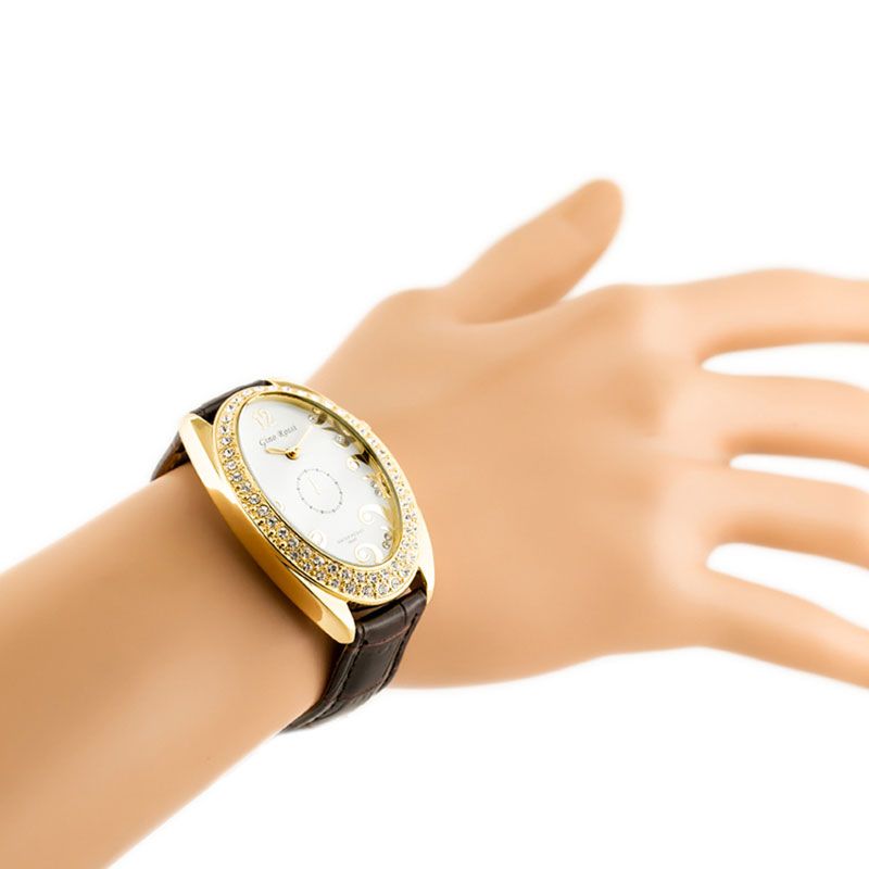 Náramkové hodinky GINO ROSSI - 103A white/gold/brown