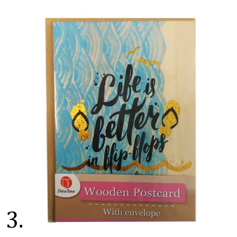 Drevená pohľadnica s obálkou